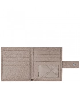 Longchamp Le Foulonné Kompakte Brieftasche Taubenblau - Leder