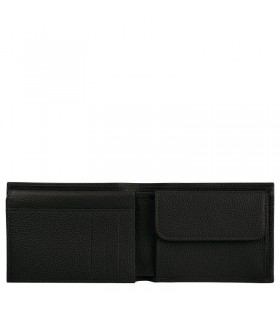 Longchamp Le FoulonnÃ©-Brieftasche Aus Schwarzem Leder