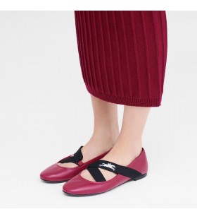 Longchamp Energie Ballerinas Rote-Bete - Leder